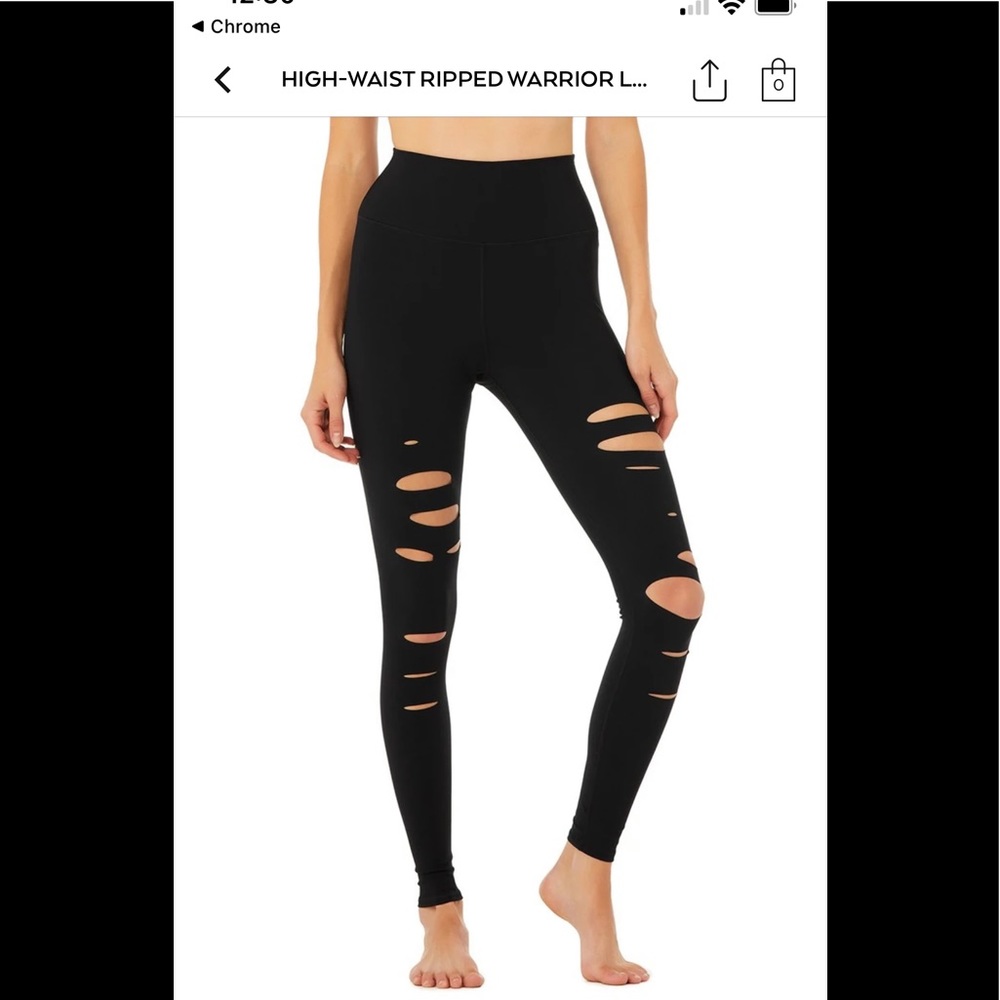 High waisted ripped warrior leggings XS